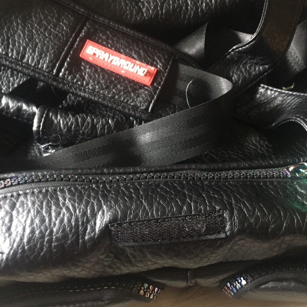 SPRAYGROUND Iridescent Black Leather Duffle Bag - Picture 9 of 16